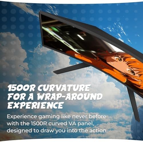 AOC CU34G4V 34 Frameless Curved Ultrawide Gaming Monitor  WQHD 3440 x1440 1500R  180Hz 0 5ms MPRT  Display Port x1  HDMI x1  AMD FreeSync Premium  Height Adjustable  3 Year Zero Bright dot  Black