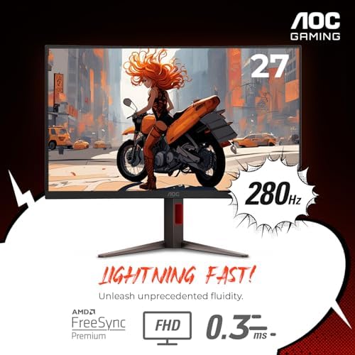 AOC CU34G4V 34 Frameless Curved Ultrawide Gaming Monitor  WQHD 3440 x1440 1500R  180Hz 0 5ms MPRT  Display Port x1  HDMI x1  AMD FreeSync Premium  Height Adjustable  3 Year Zero Bright dot  Black