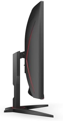 AOC CU34G4V 34 Frameless Curved Ultrawide Gaming Monitor  WQHD 3440 x1440 1500R  180Hz 0 5ms MPRT  Display Port x1  HDMI x1  AMD FreeSync Premium  Height Adjustable  3 Year Zero Bright dot  Black