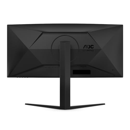 AOC CU34G4V 34 Frameless Curved Ultrawide Gaming Monitor  WQHD 3440 x 1440 1500R  180Hz 0 5ms MPRT  Display Port x 1  HDMI x 1  AMD FreeSync Premium  Height Adjustable  3 Year Zero Bright dot  Black