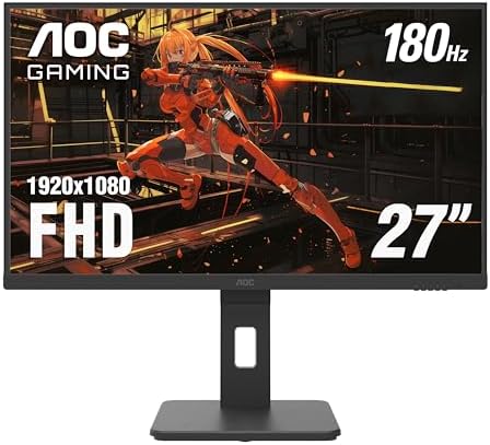 AOC Q27G10ZE 27 Gaming Monitor  QHD 2560 x 1440  Up to 260Hz 0 5ms  HDMI 2 0 x2  Display Port x1  3 Sided Frameless  Console Gaming Ready  3 Year Zero Bright Dot