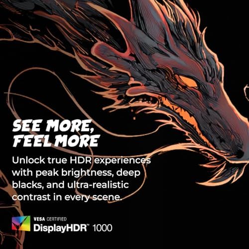 AOC Q27G3XMN 27 QHD Gaming Monitor  2560x1440  Mini LED  180Hz 1ms GtG  HDR 1000  sRGB137 5   HDMI 2 0 x 1  DisplayPort 1 4 x1  Adaptive Sync  3 Year Zero Bright dot