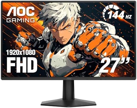 AOC Q27G3XMN - Monitor para juegos QHD de 27", 2560x1440, Mini LED, 180Hz 1ms GtG, HDR 1000, sRGB 137.5%, HDMI 2.0 x 1, DisplayPort 1.4 x1, sincronización adaptativa, 3 años sin píxeles brillantes