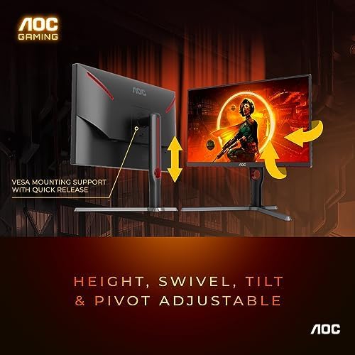 AOC Q27G3XMN 27 QHD Gaming Monitor  2560x1440  Mini LED  180Hz 1ms GtG  HDR 1000  sRGB137 5   HDMI 2 0 x 1  DisplayPort 1 4 x1  Adaptive Sync  3 Year Zero Bright dot
