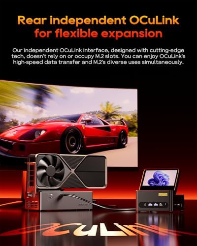 AOOSTAR G FLIP AMD Ryzen 9 8945HS Mini PC 8C/16T  up to 5 2GHz   32GB DDR5 1TB PCIe4 0  Radeon 780M Graphics Mini Computer  with 5 inch Touchscreen  with OCuLink Dual USB4  Dual 2 5G LAN/HDMI/WIFl6