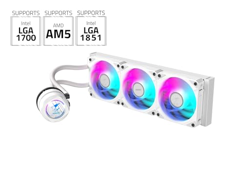 AORUS WATERFORCE II 360 ICE Liquid CPU Cooler  360mm Radiator with 3x120mm Low Noise ARGB Fans  Compatible with Intel LGA1851  LGA1700  and AMD AM5  GP AORUS WATERFORCE II 360 ICE