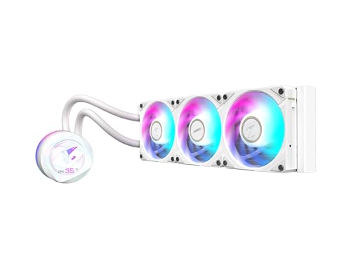 AORUS WATERFORCE X II 360 ICE Liquid CPU Cooler  360mm Radiator with 3X 120mm Low Noise ARGB Fans  Compatible with Intel LGA1851  LGA1700  and AMD AM5  GP AORUS WATERFORCE X II 360 ICE 