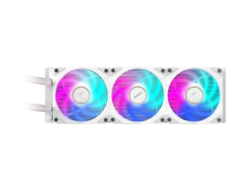 AORUS WATERFORCE X II 360 ICE Liquid CPU Cooler  360mm Radiator with 3X 120mm Low Noise ARGB Fans  Compatible with Intel LGA1851  LGA1700  and AMD AM5  GP AORUS WATERFORCE X II 360 ICE 
