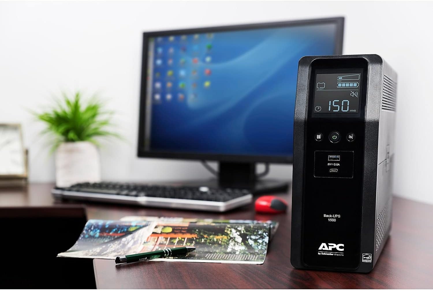 APC UPS Battery Backup Surge Protector  1500VA  900W Uninterruptible Power Supply  Back UPS Pro  BN1500M2    Black