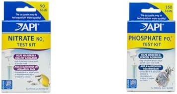 API 90 Test Nitrate and 150 Test Phosphate Aquarium Water Test Kits for Freshwater and Saltwater Tanks