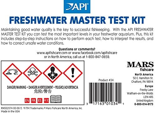 API FRESHWATER MASTER TEST KIT 800 Test Freshwater Aquarium Water Master Test Kit  White  Single  Multi colored