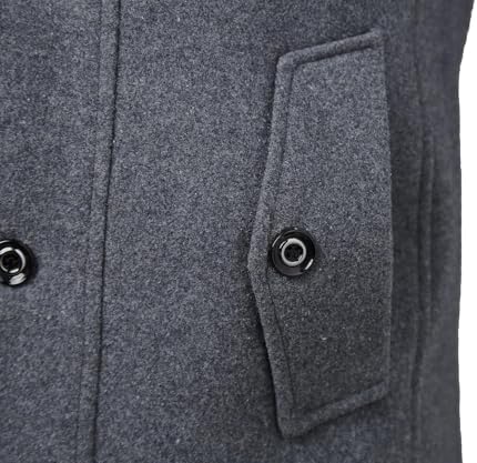 APTRO Mens Pea Coat Wool Jacket Windbreaker Single Breasted Winter Coat