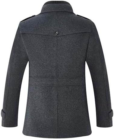 APTRO Mens Pea Coat Wool Jacket Windbreaker Single Breasted Winter Coat