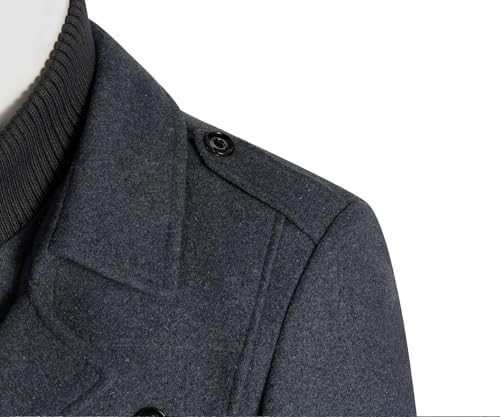 APTRO Mens Pea Coat Wool Jacket Windbreaker Single Breasted Winter Coat