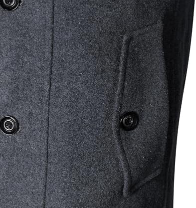 APTRO Mens Pea Coat Wool Jacket Windbreaker Single Breasted Winter Coat