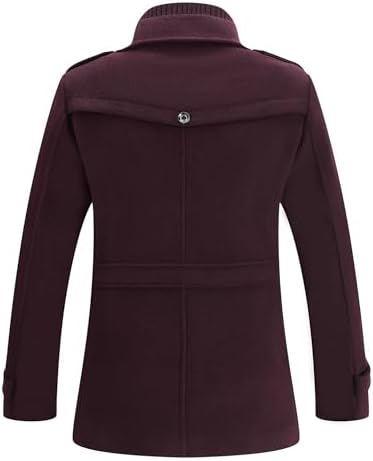 APTRO Mens Pea Coat Wool Jacket Windbreaker Single Breasted Winter Coat