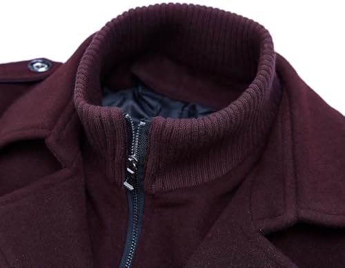 APTRO Mens Pea Coat Wool Jacket Windbreaker Single Breasted Winter Coat