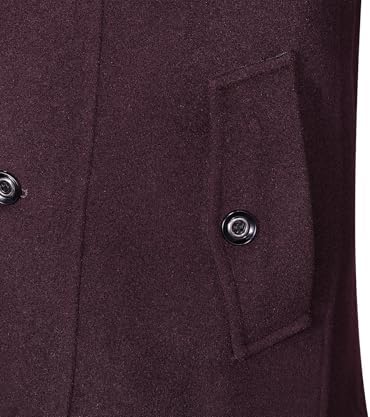 APTRO Mens Pea Coat Wool Jacket Windbreaker Single Breasted Winter Coat