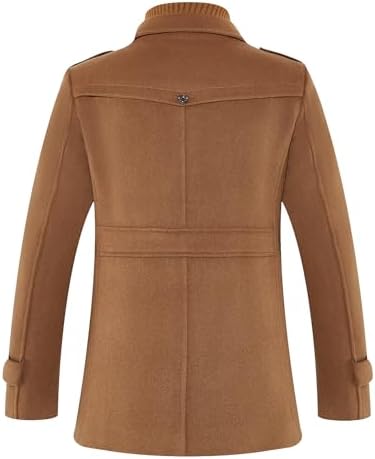 APTRO Mens Pea Coat Wool Jacket Windbreaker Single Breasted Winter Coat