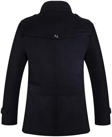 APTRO Mens Pea Coat Wool Jacket Windbreaker Single Breasted Winter Coat