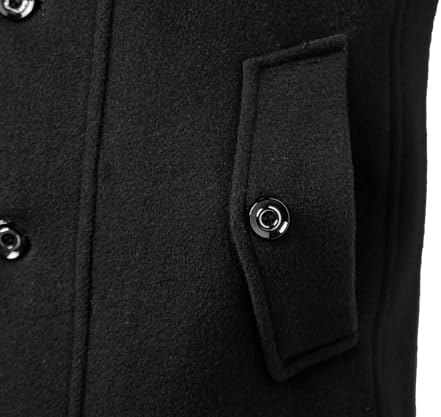 APTRO Mens Pea Coat Wool Jacket Windbreaker Single Breasted Winter Coat