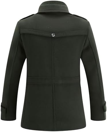 APTRO Mens Pea Coat Wool Jacket Windbreaker Single Breasted Winter Coat