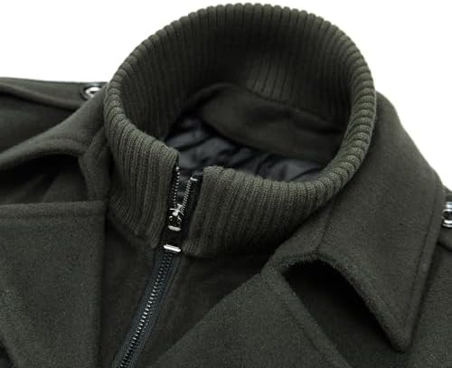 APTRO Mens Pea Coat Wool Jacket Windbreaker Single Breasted Winter Coat