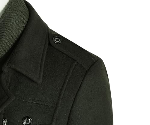 APTRO Mens Pea Coat Wool Jacket Windbreaker Single Breasted Winter Coat
