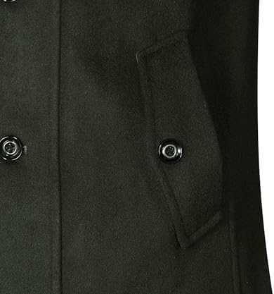 APTRO Mens Pea Coat Wool Jacket Windbreaker Single Breasted Winter Coat