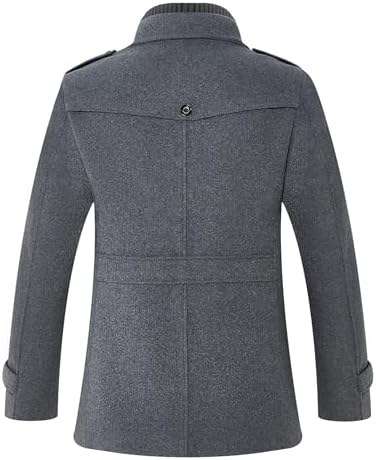 APTRO Mens Pea Coat Wool Jacket Windbreaker Single Breasted Winter Coat