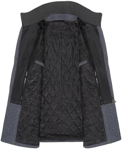 APTRO Mens Pea Coat Wool Jacket Windbreaker Single Breasted Winter Coat