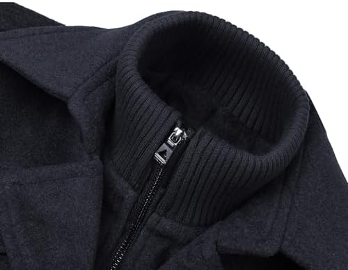 APTRO Mens Pea Coat Wool Jacket Windbreaker Single Breasted Winter Coat