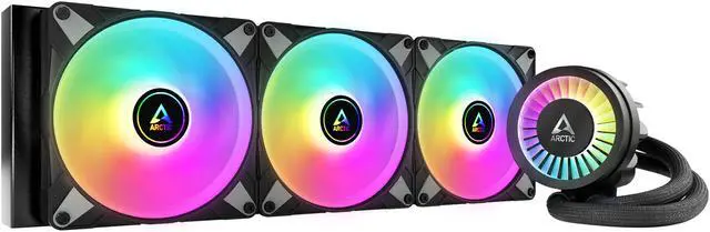 ARCTIC COOLING Liquid Freezer III   420 A RGB  Black   All in One CPU Water Cooler with 420mm radiator and 3x P14 PWM PST A RGB fan  compatible Intel LGA1700  1851 and AMD AM4  AM5   Black color