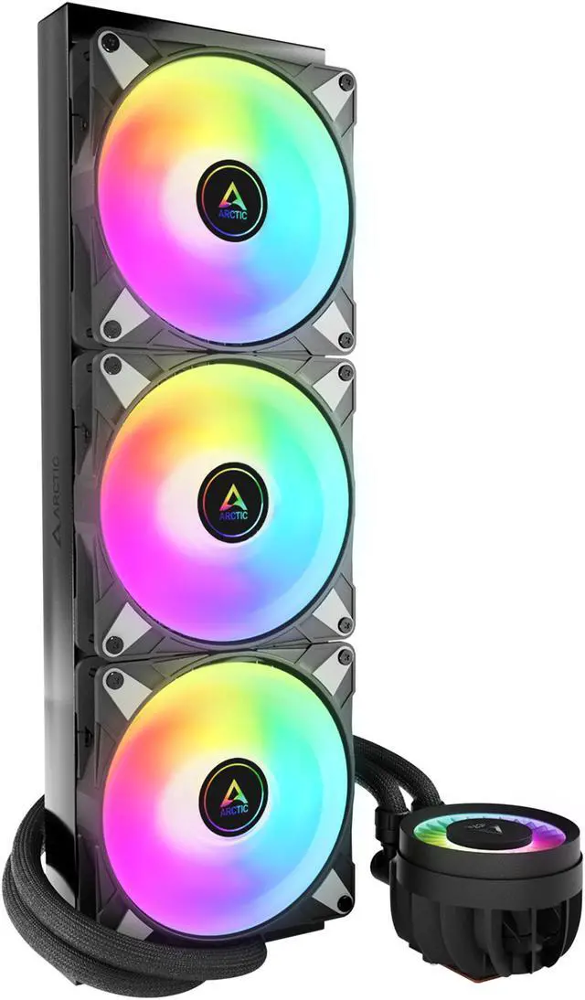 ARCTIC COOLING Liquid Freezer III   420 A RGB  Black   All in One CPU Water Cooler with 420mm radiator and 3x P14 PWM PST A RGB fan  compatible Intel LGA1700  1851 and AMD AM4  AM5   Black color