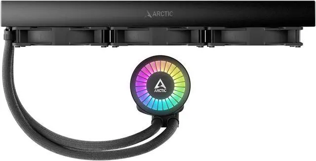 ARCTIC COOLING Liquid Freezer III   420 A RGB  Black   All in One CPU Water Cooler with 420mm radiator and 3x P14 PWM PST A RGB fan  compatible Intel LGA1700  1851 and AMD AM4  AM5   Black color
