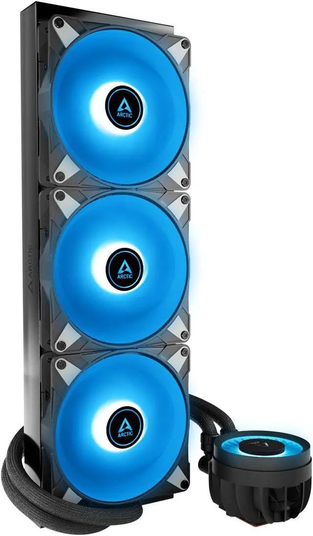 ARCTIC COOLING Liquid Freezer III   420 A RGB  Black   All in One CPU Water Cooler with 420mm radiator and 3x P14 PWM PST A RGB fan  compatible Intel LGA1700  1851 and AMD AM4  AM5   Black color