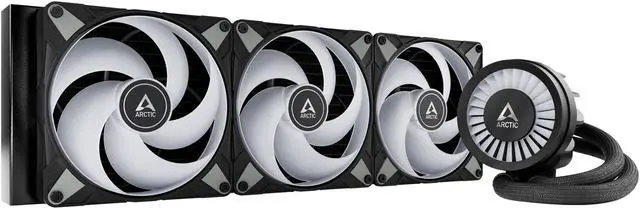 ARCTIC COOLING Liquid Freezer III   420 A RGB  Black   All in One CPU Water Cooler with 420mm radiator and 3x P14 PWM PST A RGB fan  compatible Intel LGA1700  1851 and AMD AM4  AM5   Black color