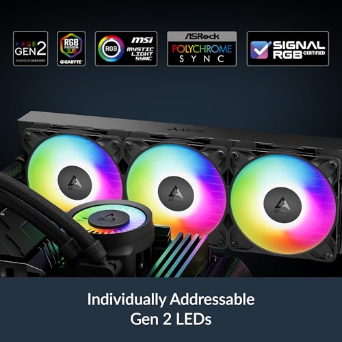 ARCTIC Liquid Freezer III Pro 360 A RGB  White    AIO CPU Cooler  3 x 120 mm Water Cooling  38 mm Radiator  PWM Pump  VRM Fan  AMD AM5/AM4  Intel LGA1851/1700 Contact Frame   White