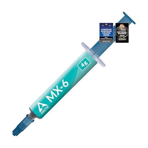 ARCTIC MX 6  4 g    Ultimate Performance Thermal Paste for CPU  Consoles  Graphics Cards  laptops  Very high Thermal Conductivity  Long Durability  Non Conductive