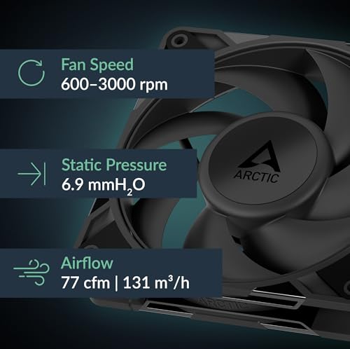 ARCTIC P12 Pro   Powerful Premium Fan  120 mm PWM Fan  600 3000 RPM  0 RPM <5  PWM  Fluid Dynamic Bearing  4 Pin   Black