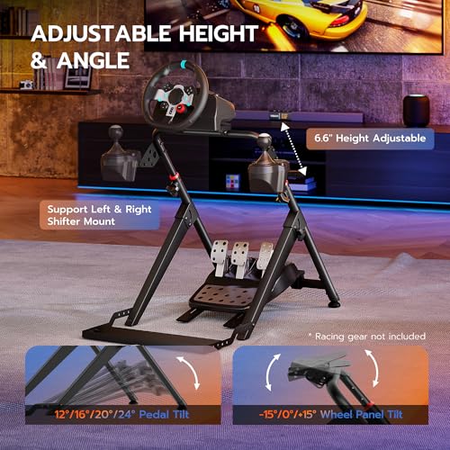 ARES WING Foldable Sim Racing Wheel Stand with Chair Fixing Slot  Formula and GT Racing Simulator Cockpit Compatible with Fanatec  Thrustmaster  Logitech  Moza  Racing Games on PS5  PS4  Xbox and PC