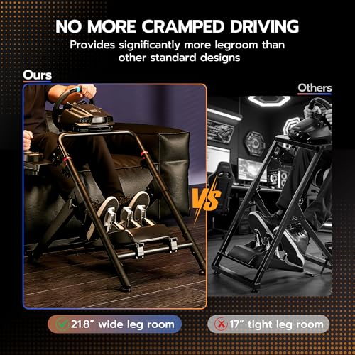 ARES WING Foldable Sim Racing Wheel Stand with Chair Fixing Slot  Formula and GT Racing Simulator Cockpit Compatible with Fanatec  Thrustmaster  Logitech  Moza  Racing Games on PS5  PS4  Xbox and PC