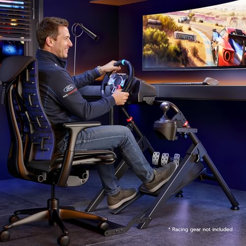 ARES WING Foldable Sim Racing Wheel Stand with Chair Fixing Slot  Formula and GT Racing Simulator Cockpit Compatible with Fanatec  Thrustmaster  Logitech  Moza  Racing Games on PS5  PS4  Xbox and PC