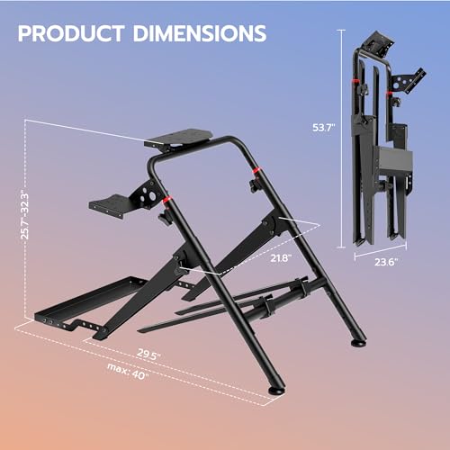 ARES WING Foldable Sim Racing Wheel Stand with Chair Fixing Slot  Formula and GT Racing Simulator Cockpit Compatible with Fanatec  Thrustmaster  Logitech  Moza  Racing Games on PS5  PS4  Xbox and PC