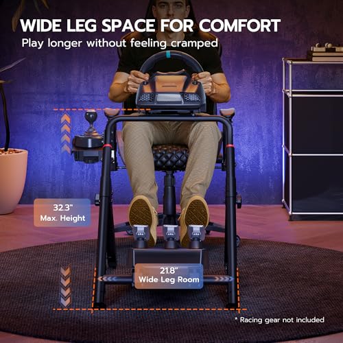 ARES WING Sim Racing Wheel Stand  Foldable Racing Simulator Cockpit  Formula and GT Sim Racing Cockpit Compatible with Fanatec  Thrustmaster  Logitech  Moza  Racing Games on PS5  PS4  Xbox and PC