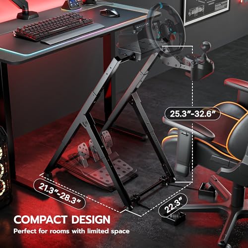 ARES WING Sim Racing Wheel Stand  Racing Simulator Cockpit with Chair Fixing Slot  Foldable Sim Racing Cockpit Compatible with Logitech G29 G920 G923  Fanatec  Thrustmaster  Moza  Gaming Equipment