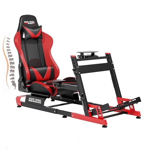 ARES WING Sim Racing Cockpit with Seat  Adjustable Driving Simulator Cockpit with Headrest & Lumbar Support  Sim Racing Rig for 16Nm Direct Drive Compatible with PC  PS5 and Xbox  Blue