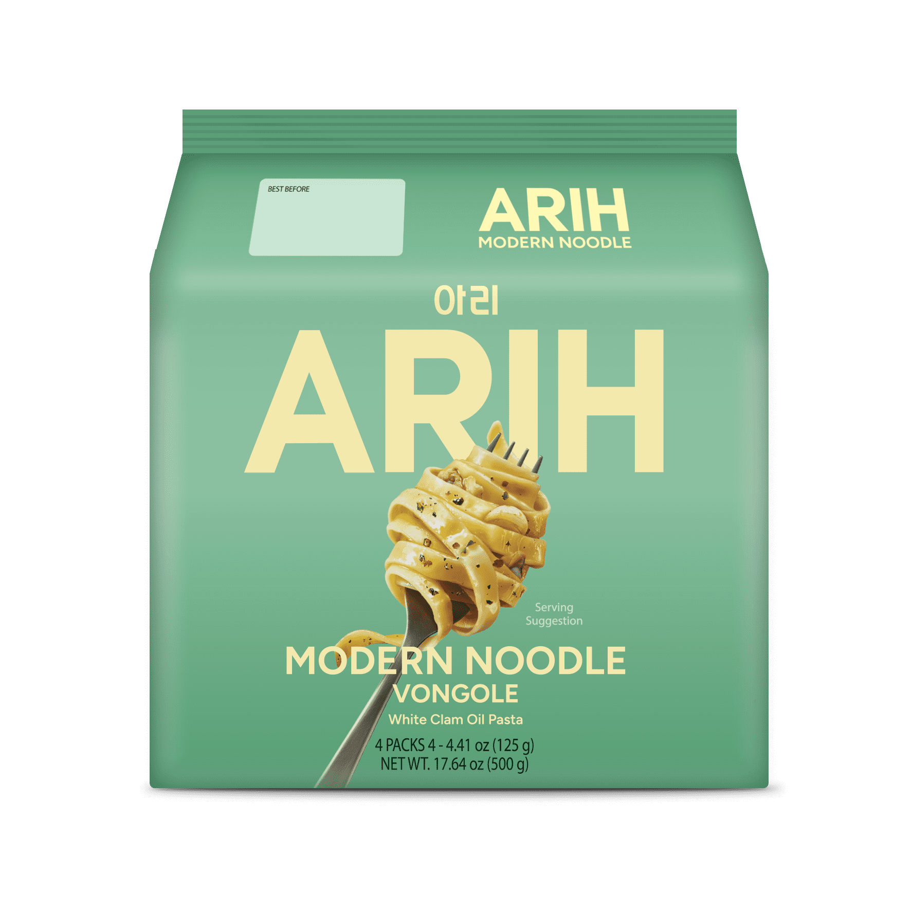 ARIH Modern Noodles  Western Korean Fusion Soup Less Noodles  Vongole  4 Pack