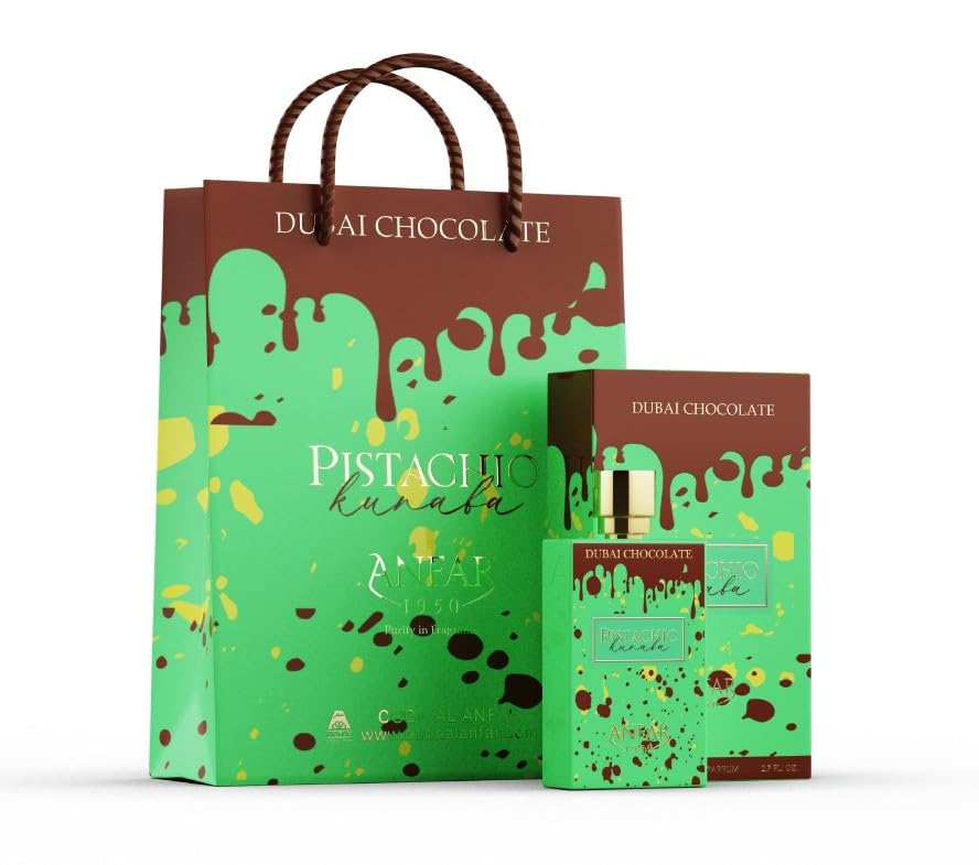 AROMA CONCEPTS   Dubai Chocolate Perfume Pistachio Kunafa Fragrance EDP 2 7 Fl Oz   Unisex Sweet Gourmand Perfume with Chocolate  Caramel & Pistachio   Arabian Dessert Inspired Luxury Scent