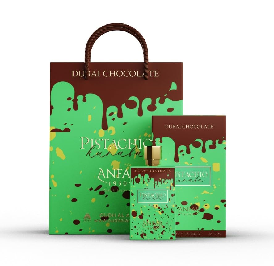 AROMA CONCEPTS   Dubai Chocolate Perfume Pistachio Kunafa Fragrance EDP 2 7 Fl Oz   Unisex Sweet Gourmand Perfume with Chocolate  Caramel & Pistachio   Arabian Dessert Inspired Luxury Scent